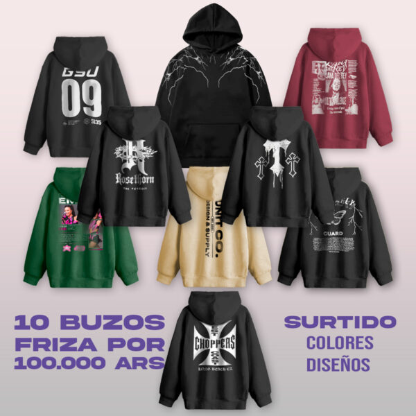 PACK SURTIDO DE 10 BUZOS FRIZA