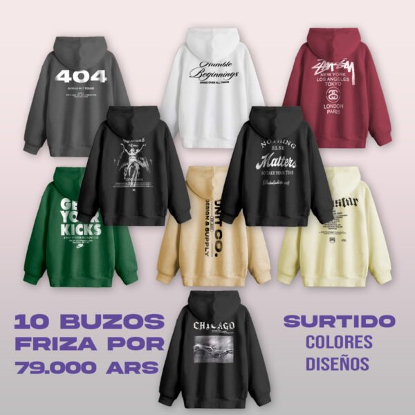 packs 6 PACK SURTIDO DE 10 BUZOS FRIZA