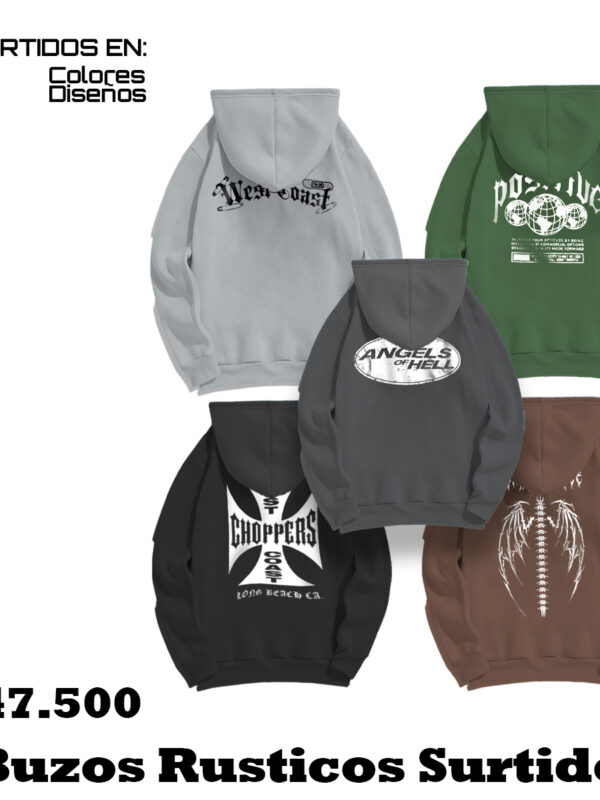 PACK SURTIDO DE 5 BUZOS RUSTICOS